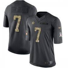 Youth Nike Pittsburgh Steelers #7 Ben Roethlisberger Limited Black 2016 Salute to Service NFL Jersey