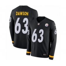 Men's Nike Pittsburgh Steelers #63 Dermontti Dawson Limited Black Therma Long Sleeve NFL Jersey