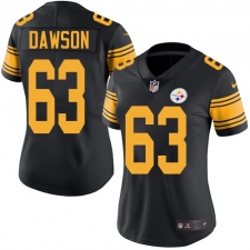 Women's Nike Pittsburgh Steelers #63 Dermontti Dawson Limited Black Rush Vapor Untouchable NFL Jersey