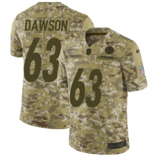 Youth Nike Pittsburgh Steelers #63 Dermontti Dawson Limited Camo 2018 Salute to Service NFL Jersey