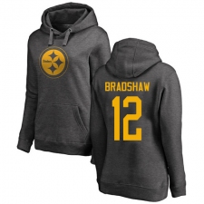 NFL Women's Nike Pittsburgh Steelers #12 Terry Bradshaw Ash One Color Pullover Hoodie