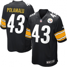 Men's Nike Pittsburgh Steelers #43 Troy Polamalu Game Black Team Color NFL Jersey