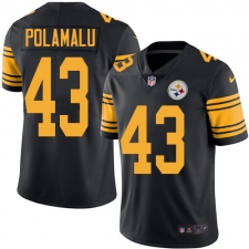 Youth Nike Pittsburgh Steelers #43 Troy Polamalu Limited Black Rush Vapor Untouchable NFL Jersey
