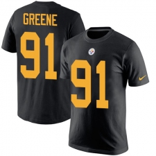 Nike Pittsburgh Steelers #91 Kevin Greene Black Rush Pride Name & Number T-Shirt