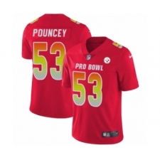 Youth Nike Pittsburgh Steelers #53 Maurkice Pouncey Limited Red AFC 2019 Pro Bowl NFL Jersey