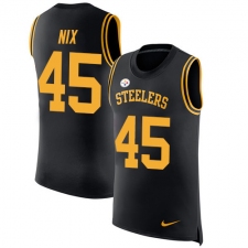 Men's Nike Pittsburgh Steelers #45 Roosevelt Nix Limited Black Rush Player Name & Number Tank Top NFL Jersey