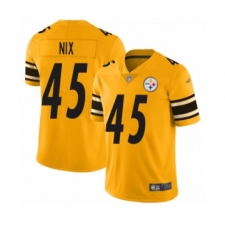 Men's Pittsburgh Steelers #45 Roosevelt Nix Limited Gold Inverted Legend Football Jersey