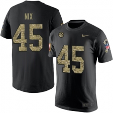 Nike Pittsburgh Steelers #45 Roosevelt Nix Black Camo Salute to Service T-Shirt