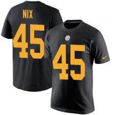 Nike Pittsburgh Steelers #45 Roosevelt Nix Black Rush Pride Name & Number T-Shirt