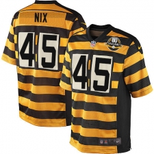 Youth Nike Pittsburgh Steelers #45 Roosevelt Nix Elite Yellow/Black Alternate 80TH Anniversary Throwback NFL Jersey