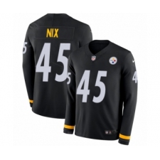 Youth Nike Pittsburgh Steelers #45 Roosevelt Nix Limited Black Therma Long Sleeve NFL Jersey