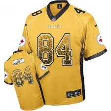 Youth Nike Pittsburgh Steelers #84 Antonio Brown Elite Gold Drift Fashion NFL Jersey