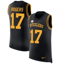 Men's Nike Pittsburgh Steelers #17 Eli Rogers Limited Black Rush Player Name & Number Tank Top NFL Jersey
