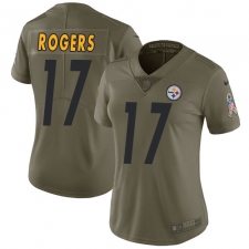 Women's Nike Pittsburgh Steelers #17 Eli Rogers Limited Olive 2017 Salute to Service NFL Jersey