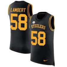 Men's Nike Pittsburgh Steelers #58 Jack Lambert Limited Black Rush Player Name & Number Tank Top NFL Jersey