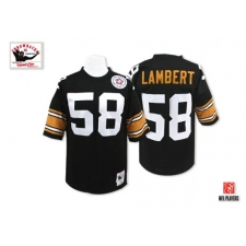 Mitchell And Ness Pittsburgh Steelers #58 Jack Lambert Black Team Color Authentic Throwback NFL Jersey