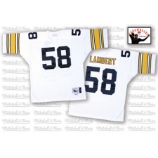 Mitchell And Ness Pittsburgh Steelers #58 Jack Lambert White Authentic Throwback NFL Jersey