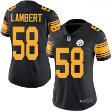Women's Nike Pittsburgh Steelers #58 Jack Lambert Elite Black Rush Vapor Untouchable NFL Jersey