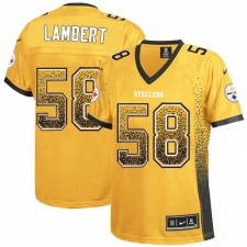 Women's Nike Pittsburgh Steelers #58 Jack Lambert Elite Gold Drift Fashion NFL Jersey