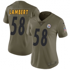 Women's Nike Pittsburgh Steelers #58 Jack Lambert Limited Olive 2017 Salute to Service NFL Jersey