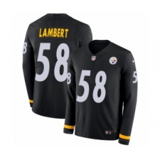 Youth Nike Pittsburgh Steelers #58 Jack Lambert Limited Black Therma Long Sleeve NFL Jersey