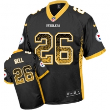 Men's Nike Pittsburgh Steelers #26 Le'Veon Bell Elite Black Drift Fashion NFL Jersey