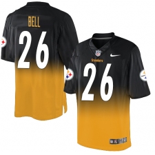 Men's Nike Pittsburgh Steelers #26 Le'Veon Bell Elite Black/Gold Fadeaway NFL Jersey
