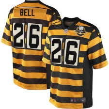 Men's Nike Pittsburgh Steelers #26 Le'Veon Bell Elite Yellow/Black Alternate 80TH Anniversary Throwback NFL Jersey