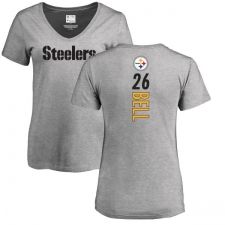 NFL Women's Nike Pittsburgh Steelers #26 Le'Veon Bell Ash Backer V-Neck T-Shirt