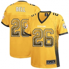 Women's Nike Pittsburgh Steelers #26 Le'Veon Bell Elite Gold Drift Fashion NFL Jersey