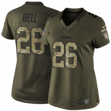 Women's Nike Pittsburgh Steelers #26 Le'Veon Bell Elite Green Salute to Service NFL Jersey