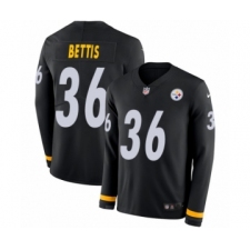 Men's Nike Pittsburgh Steelers #36 Jerome Bettis Limited Black Therma Long Sleeve NFL Jersey
