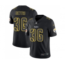 Men's Pittsburgh Steelers #36 Jerome Bettis Limited Black Rush Impact Football Jersey