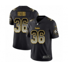 Men's Pittsburgh Steelers #36 Jerome Bettis Limited Black Smoke Fashion Football Jersey