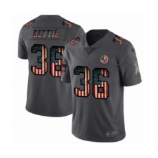 Men's Pittsburgh Steelers #36 Jerome Bettis Limited Black USA Flag 2019 Salute To Service Football Jersey
