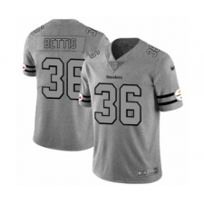 Men's Pittsburgh Steelers #36 Jerome Bettis Limited Gray Team Logo Gridiron Football Jersey