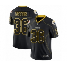 Men's Pittsburgh Steelers #36 Jerome Bettis Limited Lights Out Black Rush Football Jersey