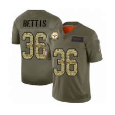 Men's Pittsburgh Steelers #36 Jerome Bettis Limited Olive Camo 2019 Salute to Service Football Jersey