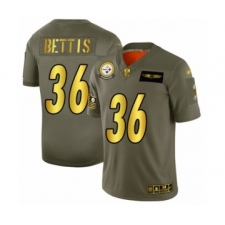 Men's Pittsburgh Steelers #36 Jerome Bettis Olive Gold 2019 Salute to Service Limited Player Football Jersey