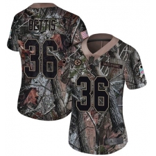 Women's Nike Pittsburgh Steelers #36 Jerome Bettis Camo Rush Realtree Limited NFL Jersey