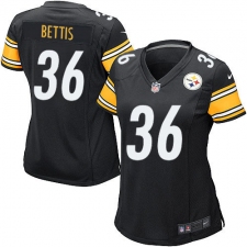 Women's Nike Pittsburgh Steelers #36 Jerome Bettis Game Black Team Color NFL Jersey