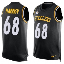 Men's Nike Pittsburgh Steelers #68 L.C. Greenwood Limited Black Player Name & Number Tank Top NFL Jersey