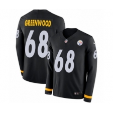 Men's Nike Pittsburgh Steelers #68 L.C. Greenwood Limited Black Therma Long Sleeve NFL Jersey