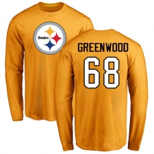 NFL Nike Pittsburgh Steelers #68 L.C. Greenwood Gold Name & Number Logo Long Sleeve T-Shirt