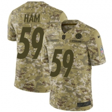 Men's Nike Pittsburgh Steelers #59 Jack Ham Limited Camo 2018 Salute to Service NFL Jersey