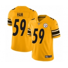 Men's Pittsburgh Steelers #59 Jack Ham Limited Gold Inverted Legend Football Jersey