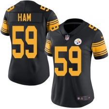 Women's Nike Pittsburgh Steelers #59 Jack Ham Elite Black Rush Vapor Untouchable NFL Jersey