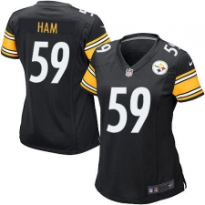Women's Nike Pittsburgh Steelers #59 Jack Ham Game Black Team Color NFL Jersey
