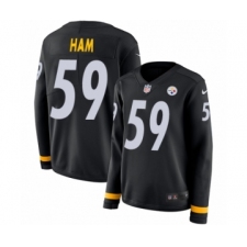Women's Nike Pittsburgh Steelers #59 Jack Ham Limited Black Therma Long Sleeve NFL Jersey