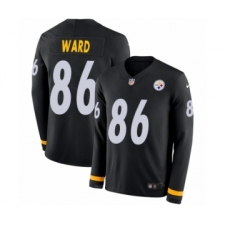 Men's Nike Pittsburgh Steelers #86 Hines Ward Limited Black Therma Long Sleeve NFL Jersey